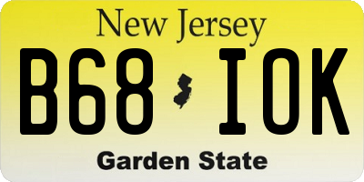 NJ license plate B68IOK