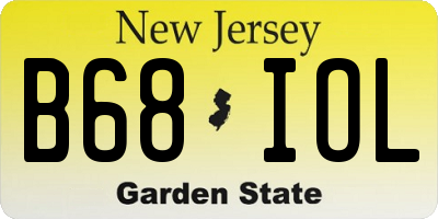 NJ license plate B68IOL