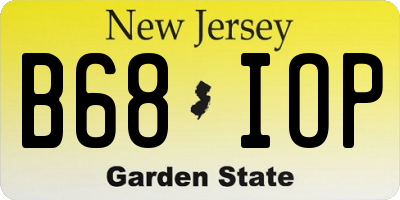 NJ license plate B68IOP
