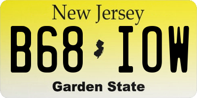 NJ license plate B68IOW