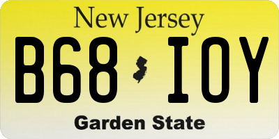 NJ license plate B68IOY