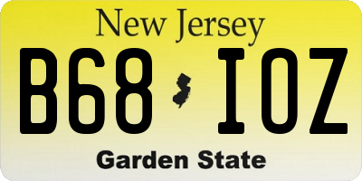 NJ license plate B68IOZ