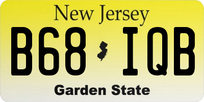 NJ license plate B68IQB