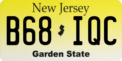 NJ license plate B68IQC
