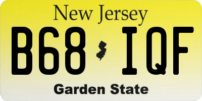 NJ license plate B68IQF