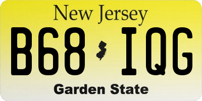 NJ license plate B68IQG