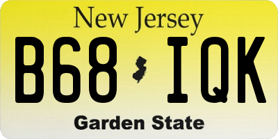 NJ license plate B68IQK