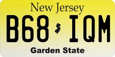 NJ license plate B68IQM