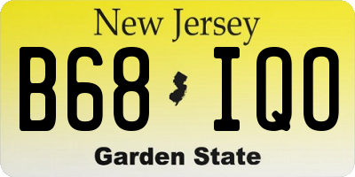 NJ license plate B68IQO