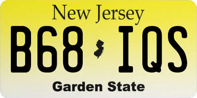 NJ license plate B68IQS