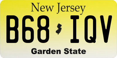 NJ license plate B68IQV