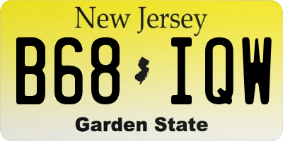 NJ license plate B68IQW