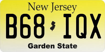 NJ license plate B68IQX