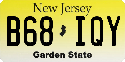 NJ license plate B68IQY