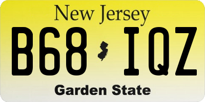 NJ license plate B68IQZ