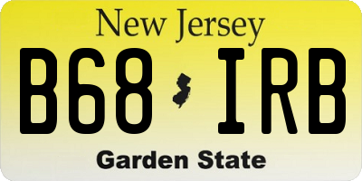 NJ license plate B68IRB