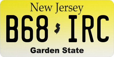NJ license plate B68IRC