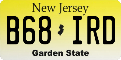 NJ license plate B68IRD