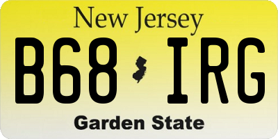 NJ license plate B68IRG