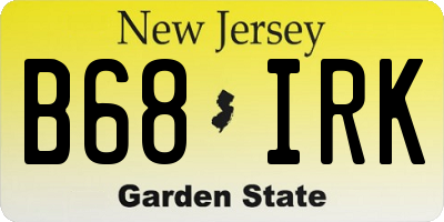 NJ license plate B68IRK