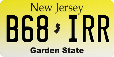NJ license plate B68IRR