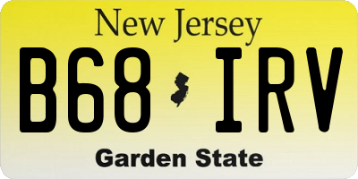 NJ license plate B68IRV