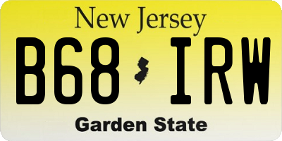 NJ license plate B68IRW