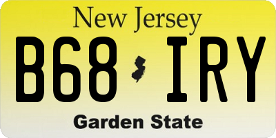 NJ license plate B68IRY