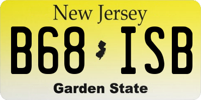 NJ license plate B68ISB