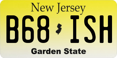 NJ license plate B68ISH
