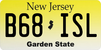 NJ license plate B68ISL