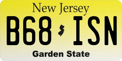NJ license plate B68ISN