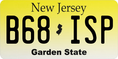 NJ license plate B68ISP