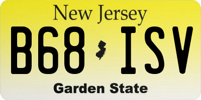 NJ license plate B68ISV