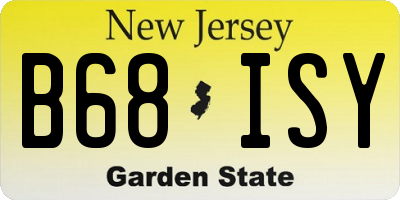 NJ license plate B68ISY