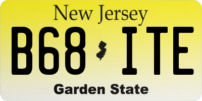 NJ license plate B68ITE