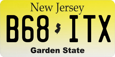 NJ license plate B68ITX