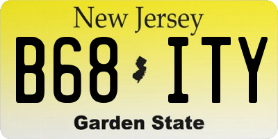 NJ license plate B68ITY