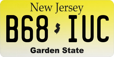 NJ license plate B68IUC