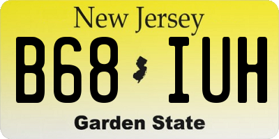 NJ license plate B68IUH