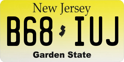 NJ license plate B68IUJ