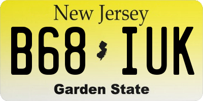 NJ license plate B68IUK
