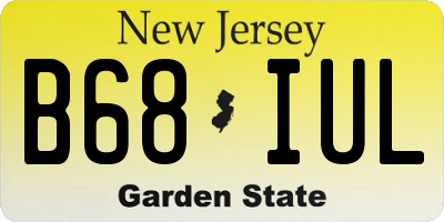 NJ license plate B68IUL