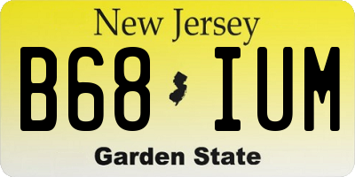 NJ license plate B68IUM
