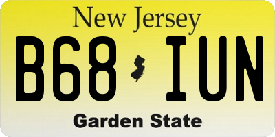 NJ license plate B68IUN
