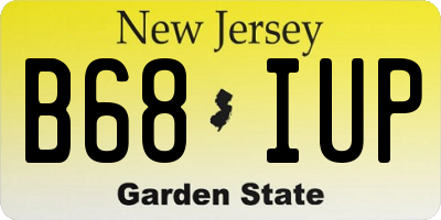 NJ license plate B68IUP