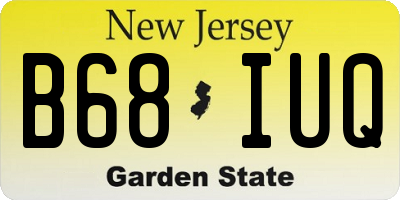 NJ license plate B68IUQ
