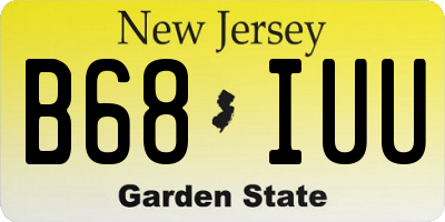 NJ license plate B68IUU