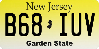 NJ license plate B68IUV