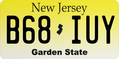 NJ license plate B68IUY